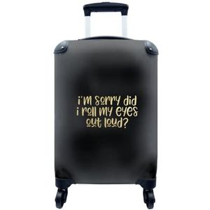 MuchoWow® Koffer - Quote - Ogen - Black - Gold - Past binnen 55x40x20 cm en 55x35x25 cm - Handbagage - Trolley - Fotokoffer - Cabin Size - Print