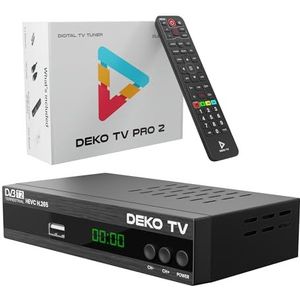 Deko TV PRO2 Digitale terrestrische decoder 2024 WiFi - DVB-T2 PVR HEVC - Main 10 bit - USB WiFi multimedia [2-in-1 afstandsbediening]