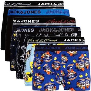 JACK & JONES Boxershorts voor heren, set van 6 stuks, onderbroeken van katoenmix, Meerkleurig bont @20, L