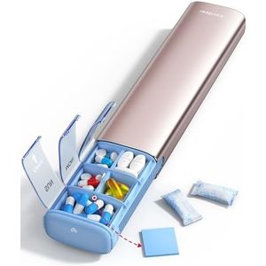 Vaydeer 7-daagse wekelijkse pillenorganizer (ondersteuning 2 keer per dag), metalen reispillenetui, grote capaciteit dagelijkse schattige pillendoos voor supplementen, pillen, vitamines en medicijnen
