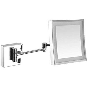 FJMMSJPVX Wandmontage Spiegels Make-up Scheren Spiegel voor Hotel Vanity met Verstelbare Uitschuifbare Vierkante 8 Inch 3X Vergroting