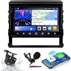 Android 14 Autoradio Navi voor T-oyota Land Cruiser (2016-2018) 9-inch QLED-scherm autoradio met draadloze Carplay Android Auto GPS-navigatie met BT5.0 HIFI FM 5G-WiFi SWC RDS MIC,M150s
