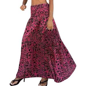 Losse lange rok voor vrouwen Rayon rok lange vintage strand Boho rok lange hoge taille lange rokken A lijn lange vrouwen rok