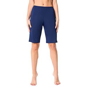 Bellivalini Dames Kniebroek Korte Broek boven de knie Viscose zijde BLV50-268 (Blauw marine, L)
