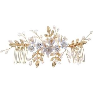 Bruidsaccessoires Bruidskam Bloemenpaar Kam Bruidsopsteekkapsel Haarstyling Haaraccessoires Retro Handgemaakte Haarkam