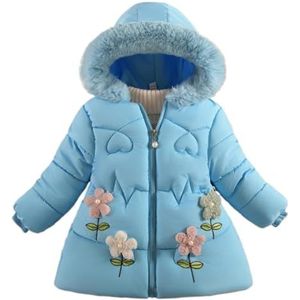 Kinderdonsjack Ultrazachte geïsoleerde jassen Kinderen Warme winterkleding Jongens Meisjes Lichtgewicht gewatteerde bovenkleding Winddichte capuchon Winterjassen Jas for jongens en meisjes(Blue,3T(Siz