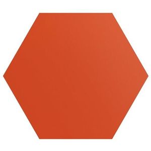 DEQORI Hexagon Wandbehang, zelfklevend, 90 x 78 cm, kleur effen, terracotta, textielcanvas, verwijderbaar, decoratief en vormvast, voor woonkamer, kantoor, hal of kinderkamer