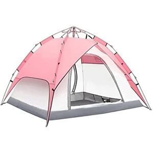 Tent voor Camping Volautomatische Pop-up Tenten Waterdichte Kampeertenten Opvouwbare Reizen 3-4 Personen Buitentent Wandeltent Campingtent (Color : Rosa, Size : 210 * 190 * 125cm)