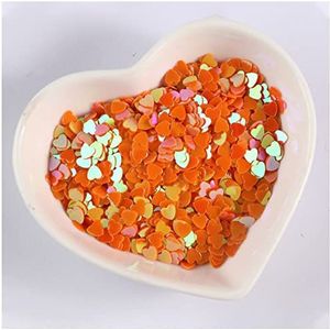 Confetti 2.7-5.5mm Magic Color Heart Shape Pailletten Kleurrijke Confetti Paillettes Nail Art Decor Diy Materiaal Spangle Nailart Gouden confetti (Color : Magic Orange, Size : 5.5mm)