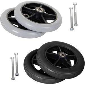 met rubberen rolstoelwielen, Pakket van 2 vervangende voorwielen for rolstoelen en rollators, veelkleurig, 6-8 inch(Schwarz,6in/14cm)