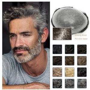 Herenpruik, 0.1-0.12mm Haar Mannen Toupet Remy Menselijk Haar Mannen Pruik Vervanging Systemen Haarstuk Capillaire Prothese Mannelijke Pruik,Blonde pruik(Light Ash Blonde,6x8)