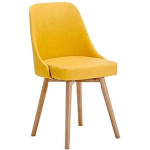 GEIRONV 1 Stuk Moderne Eetkamerstoel,voor Woonkamer Slaapkamer Keuken Lounge Stoel Technisch Leer Massief Hout Bureaustoel Eetstoelen (Color : Yellow)