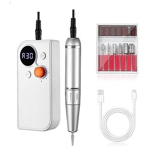 Elektrische nagelvijl, Draagbare 30000 RPM oplaadbare nagelboormachine for acryl, nagelhoge snelheid elektrische manicureboor for beeldhouwen Gereedschap voor zowel natuurlijke als kunstnagels (Color