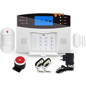 Huisbeveiligingssysteem Tuya Smart Home Alarmsysteem GSM Beveiliging Inbraakalarm 433MHz Draadloze Deur Raam Rookmelder Solar Sirene Kit Verbeter uw bescherming (Color : A, Size : Russian)