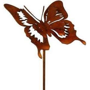 Rostikal Vlinder tuinsteker 52 cm tuindecoratie vintage roest decoratie woonkamer
