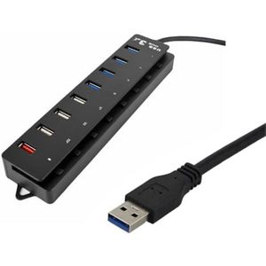 8 haven USB 3.0 2.0 Hub Multi USB-poort Hub met Individuele Schakelaars Licht