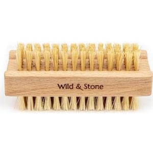Wild & Stone Nagelborstel van hout, dubbelzijdig, natuurlijk sisal, vingernagel- en teennagelborstel, FSC-gecertificeerd beukenhout en sisalvezels, veganistisch en plasticvrij (1 verpakking)