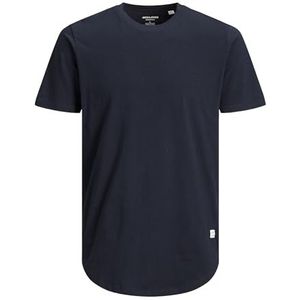 Heren JACK & JONES Basic T-shirt Plus Size Ronde Hals Korte Mouw Shirt Oversize Shortsleeve JJENOA, Colour:Navy, Size:6XL
