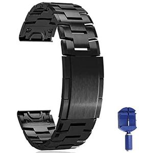 INEOUT 22 26mm Fenix6x Titanium Lichtmetalen Lichtgewicht Horlogeband QuickFit Polsriemen Compatibel met Garmin Fenix ​​5 5x Plus / 6 6x Pro 3HR / Instinct 935 (Color : Black, Size : 26mm Garmin End