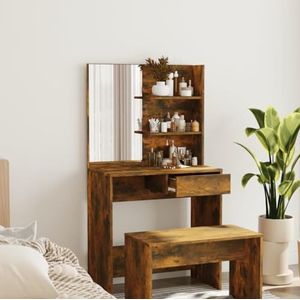 BOWEKAM Huis & Tuin-Kaptafel met Spiegel Gerookt Eiken 74,5x40x141 cm-Meubelkeuze