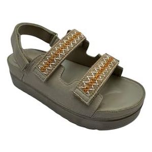 Divadames Gladiator platte sandalen voor dames, open teen, zomerstijl, Goud, 36 EU