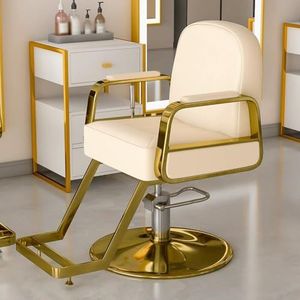 PA-DABAOO Moderne Salonstoel Voor Haarstylist, Zware, Draaibare Kappersstoel Met Hydraulische Pomp En in Hoogte Verstelbare, Multifunctionele Shampoostoel Voor Kapperszaken,Beige