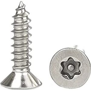 Zelftappende houten schroeven, 304 RVS zelftappende houtschroeven Torx verzonken kop verpakking van 60 M2.9-4.8(6.5mm,M3.9 10pcs)