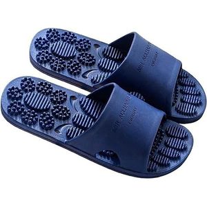 Damesslippers, zomerslippers for heren Massageslippers for binnen Voetreflexologie Acupressuursandalen Steunzool Huis Gym Zwembad Strandschoenen Flip Flop Open teen Paar sandalen(Navy Blue,36 EU)