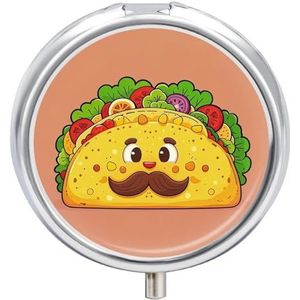 Ronde pillendoos 3 compartimenten draagbare medicijnpillendoos één maat pillendoos voor zakpillenorganisator en vitaminecontainers voor reizen