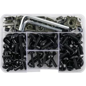 Motorfiets Kuip Bouten Schroeven Kit Voor Ninja 400 650 ZX-6R ZX10R H2 KLR650 Voor Versys 650 1000 Z900 Schroeven Moeren(Zwart)