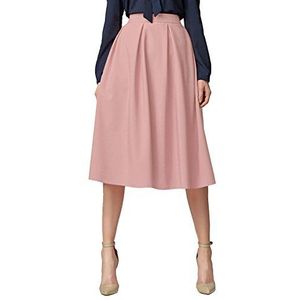 Urban GoCo Uitlopende A-lijn midi-rok met zakken voor dames, roze, S
