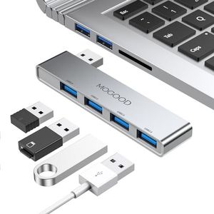 USB Hub voor laptop, MOGOOD USB Hub 3.0 USB Splitter Ultra-Slim Data USB Hub [opladen niet ondersteund] Multi USB Port Expander USB-adapterstation Boor Laptop, Windows PC, Mac, Printer, Flash Drive,