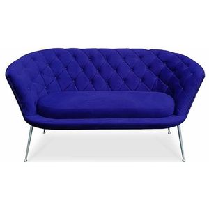 SILKMARKS® Luxe designer sofa met elegante knoopsluiting - fluweelzachte comfortbank - 11 kleurvarianten beschikbaar - waterafstotend en krasbestendig (Royal Blue)