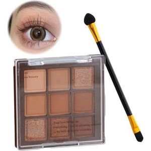 Oogschaduwpalet, professionele make-up, sterk gepigmenteerd oogschaduw, goudbruin, chocolade, mat glanzend, zacht glad poeder
