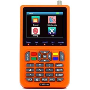 Digitale satellietzoeker V9 Finder Digitale satellietzoeker 3,5 inch LCD-satellietzoeker Digitale satellietsignaalzoeker Meter Satellietmeter voor het aanpassen van de satelliet-tv-schotel(Orange)