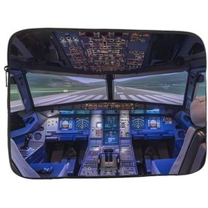 Vliegtuig Cockpit Laptop Sleeve Case Mode Lichtgewicht Notebook Computer Tas Shockproof Laptop Case Cover Aktetas Draagtas voor Vrouwen Mannen 17 inch