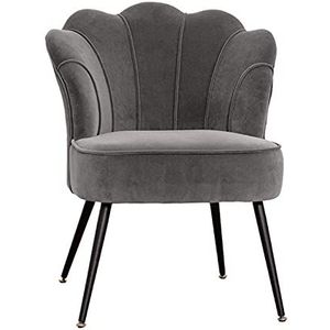 GEIRONV 1 stks fluwelen keuken eetkamer stoelen, met zwarte metalen benen woonkamer stoelen appartement balkon stoel 33 × 67 × 83 cm Eetstoelen (Color : Gris)
