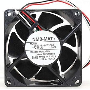 N / A Cooling Fan 2810KL-04W-B89, server cooler fan 2810KL-04W-B89 12V 0,40A, groot luchtvolume computer chassis koelventilator voor 70x70x25mm