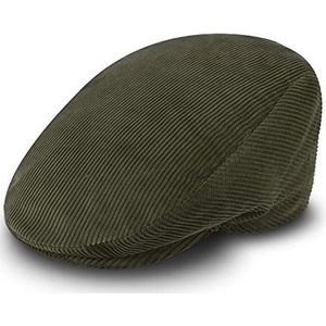 fiebig flatcap voor mannen & vrouwen | newsboy cap gemaakt van katoen met gewatteerde voering | Schuifmuts gemaakt in Italië (59-L, groene)