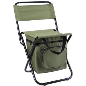 Lichtgewicht viskruk, draagbare klapstoel, visstoel met verstelbare poten, opvouwbare campingstoel met gaasrug en schouderband (Color : Military green B)