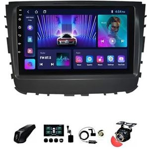 22,9 cm (9 inch) Android 12 Autoradio 2 DIN voor SsangYong Rexton 2019 met achteruitrijcamera, stuurwielbediening, Bluetooth, GPS, Navi CarPlay, draadloos (grootte: S100 1+32G)