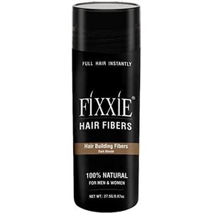 FIXXIE Haarvezels DARK BLONDE voor dunner wordend haar 27,5 g fles, haarvezel concealer voor haaruitval voor mannen en vrouwen, natuurlijk dikker uitziend haar met keratine haarvezels.