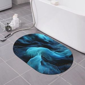 OPSREY Blauwe stof badmat diatomeeënaarde badmat super absorberende deurmat sneldrogend gebied tapijt voor huisdecoratie 15,7 x 23,6 inch