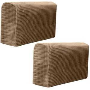 TYNXK Hoes voor fauteuilhoes, 2 stuks / pak, antislip hoes voor bank, fauteuil, woonkamer, armleuning, rekbaar, voor thuis, beschermende bank, fauteuil, solide meubelbeschermer (lichtkoffie)