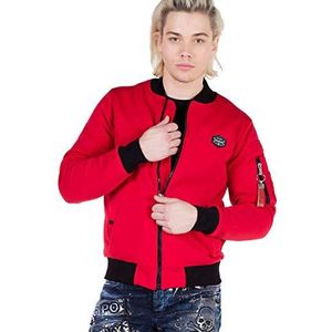 Cipo & Baxx Sweatjack voor heren, vrijetijdsjas, overgangsjas, sweater, casual, ritssluiting, rood, L