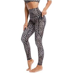 KRUPTI Yoga Set Gym Sportkleding Vrouwen S-XXL Kleding Workout Broek Leggings Top BH Shirt Fitness Pak Sportkleding Oefening Trainingspakken Running Panty, Bruine broek, L