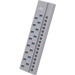 USB 3.0 Hub, 5Gbps 16 Poorten USB 3.0 Hub 12V 8A Voedingsadapter Industrieel Aluminium voor Tablets (Trisarnogeksd4yz-12)