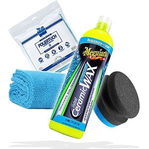 detailmate Auto verzorgingsset voor optimale handwas met Meguiars Hybrid Ceramic Wax Liquid (Ceramic Liquid Wax Set)