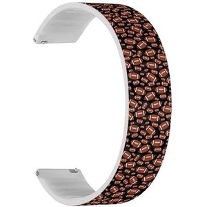 Solo Loop band compatibel met Garmin Vivoactive 5, Vivoactive 3/3 Music, Approach S12/S40/S42 (bruin zwarte voetbaltegel), snelsluiting, 20 mm rekbare siliconen band, accessoire, Siliconen, Geen