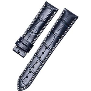 14 15 18 19 20 2 1 mm Bekijk accessoires riem Compatibel met Longines Conquest Master Collection Watch Band Lederen Vlinder gesp armband (Color : Blue no buckle, Size : 14mm with LG)